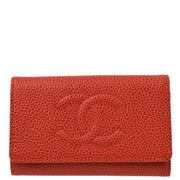 Chanel Red Caviar Key Case Small Good