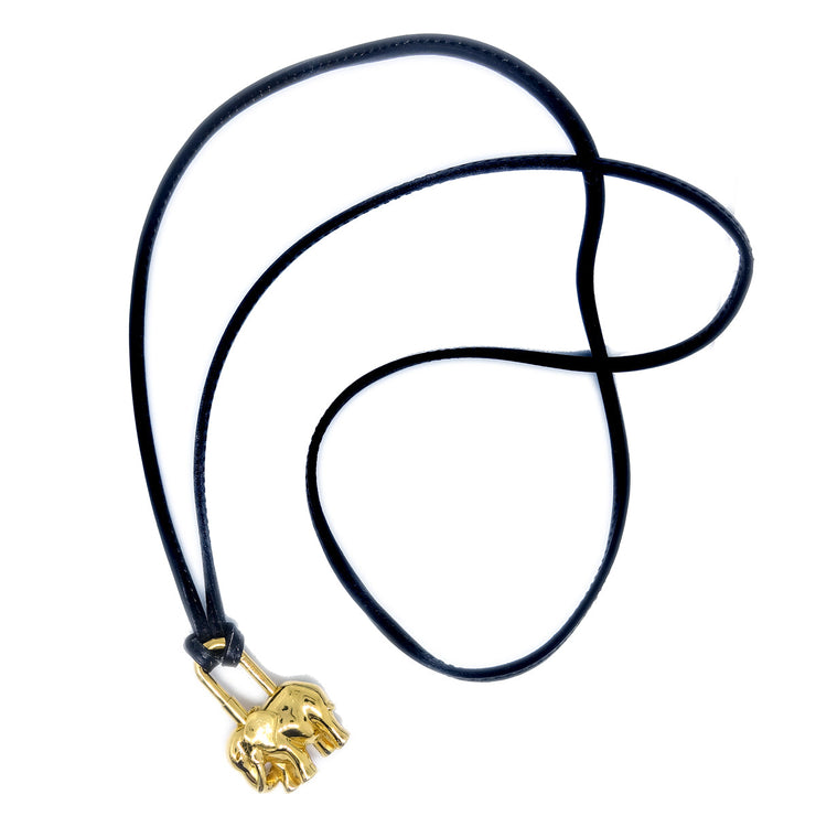 Hermes 1988 Elephant Cadena Pendant Necklace
