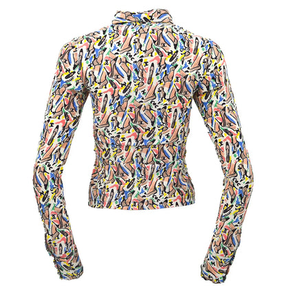 Chanel spring 1995 shoe-print shirt #36