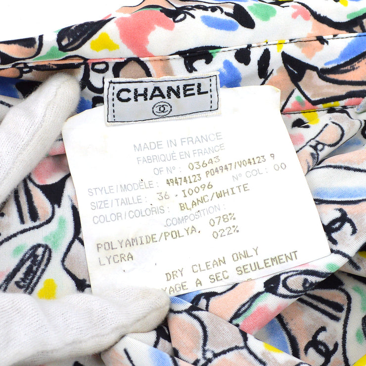 Chanel spring 1995 shoe-print shirt #36