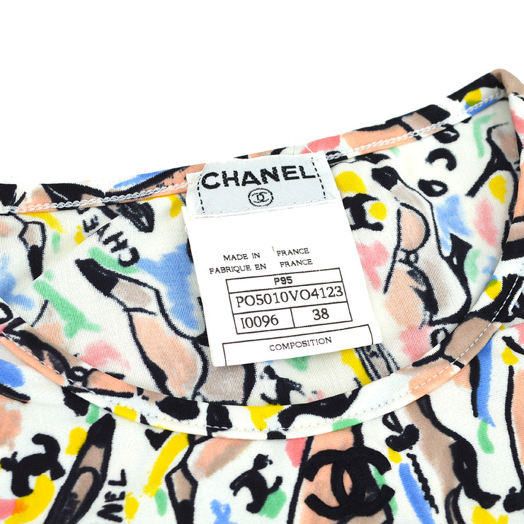 Chanel spring 1995 shoe-print cropped top #38