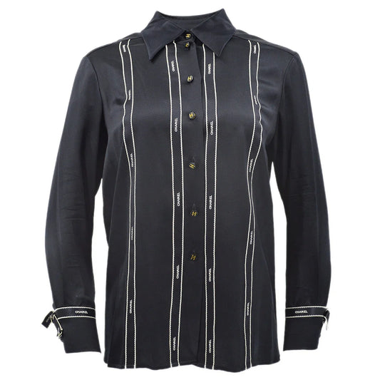 Chanel Fall 1994 Ribbon Silk Blouse Shirt #38