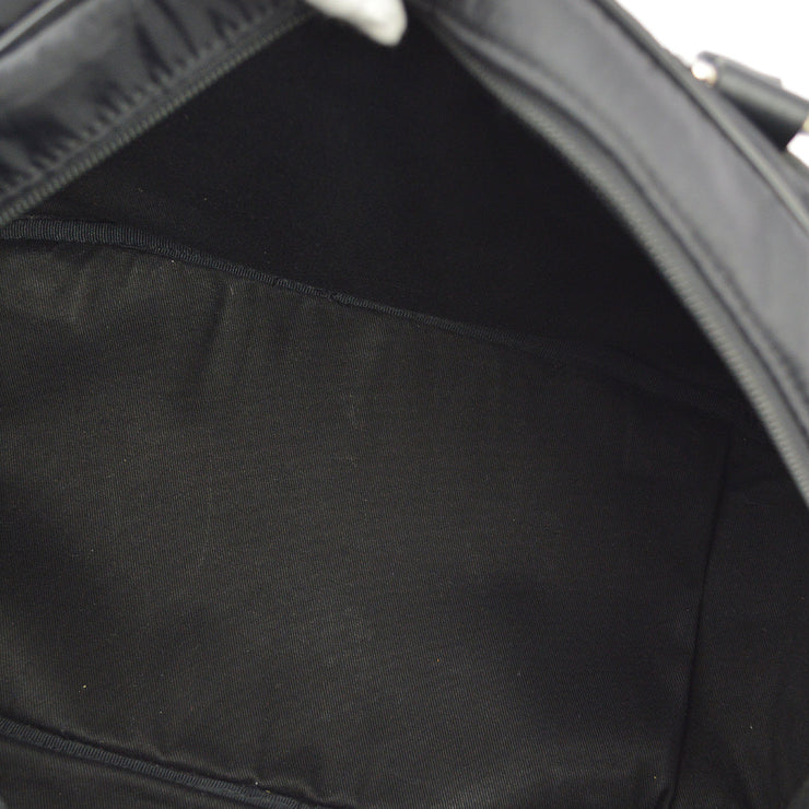 Chanel Black Nylon Calfskin Paris-New York Duffle Handbag