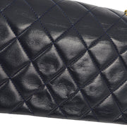 Chanel Navy Lambskin Turnlock Mini Full Flap Shoulder Bag