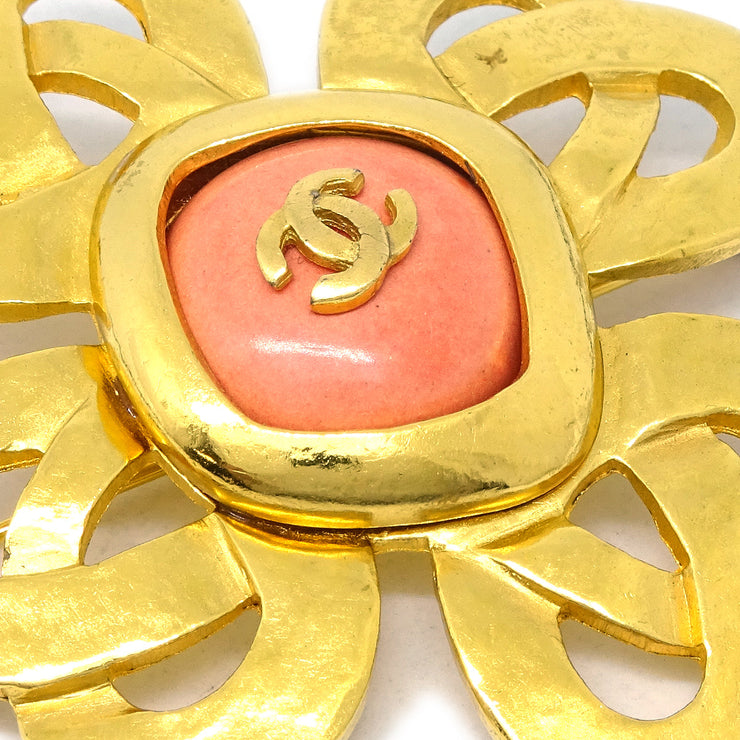 Chanel Stone Gold Brooch Pin 97P