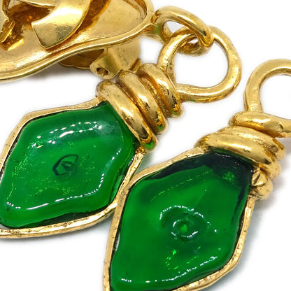 Chanel Gripoix Heaart Earrings Clip-On Gold 95P