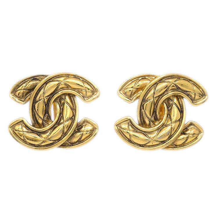 Chanel Gold CC Earrings Clip-On 2459