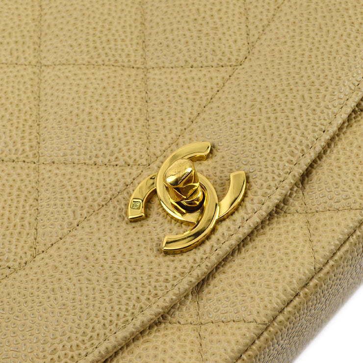 Chanel Beige Caviar Medium Diana Shoulder Bag