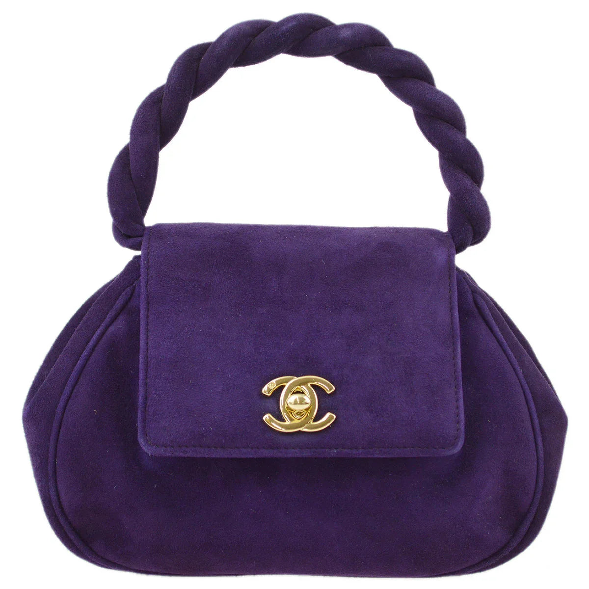 Chanel 1996-1997 Suede Top Handle Bag