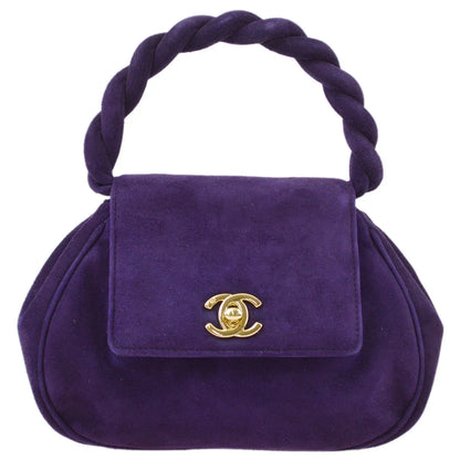 Chanel 1996-1997 Suede Top Handle Bag