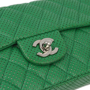 Chanel 2006-2008 Perforated Lambskin East West Shoulder Bag