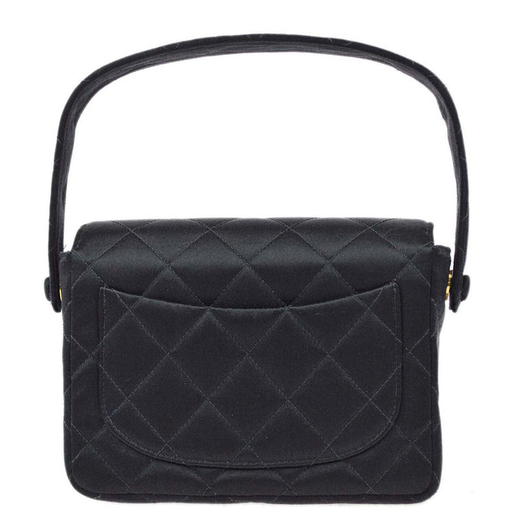 Chanel Black Satin Mini Classic Square Flap Handbag
