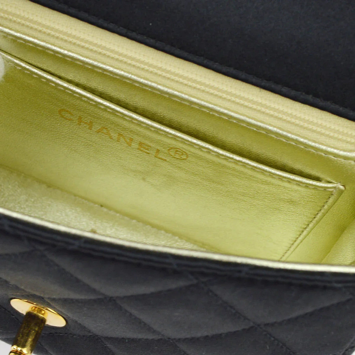 Chanel 1994-1996 Satin Mini Classic Square Flap Handbag
