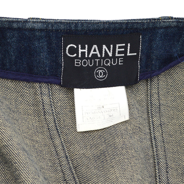 Chanel Fall 1996 Collarless Denim Jacket #34
