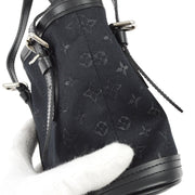 Louis Vuitton 2001 Black Monogram Satin Little Bucket Handbag M92144