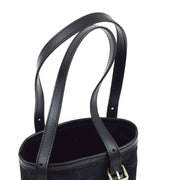 Louis Vuitton 2001 Black Monogram Satin Little Bucket Handbag M92144