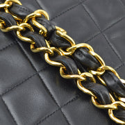Chanel 1994-1996 Black Lambskin Maxi Classic Flap Shoulder Bag