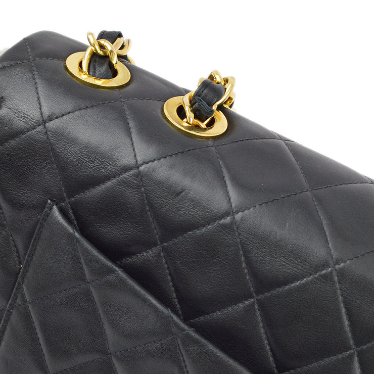 Chanel 1991-1994 Black Lambskin Maxi Classic Flap Shoulder Bag