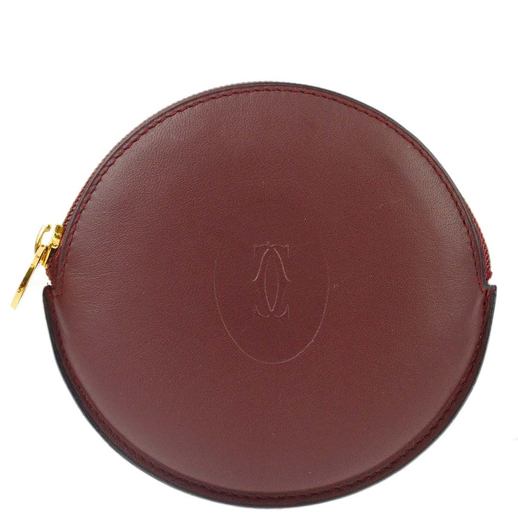 Leather wallet Cartier Burgundy in Leather - 41595178