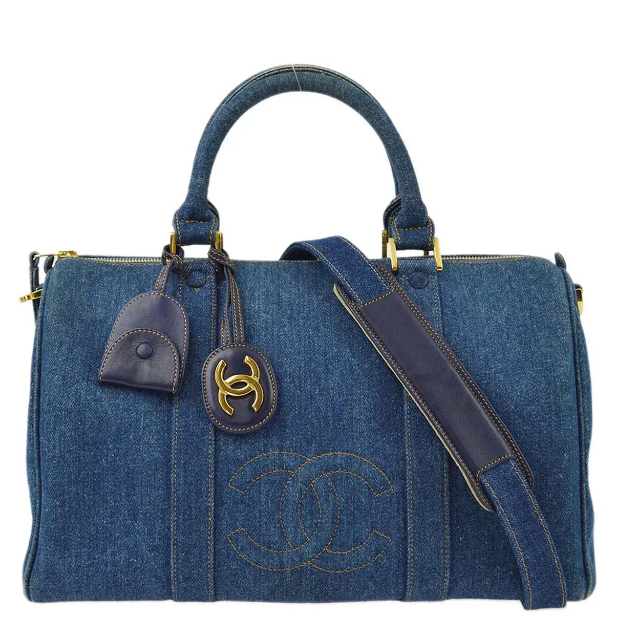 Chanel 1996-1997 Denim Timeless Boston 35