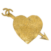 Chanel Gold Bow And Arrow Heart Brooch Pin 93A