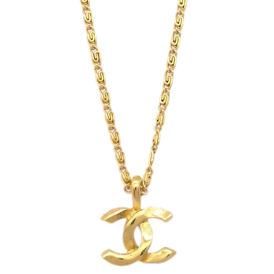 Chanel Gold Mini CC Pendant Necklace 1982