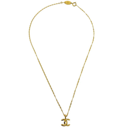Chanel Gold Mini CC Pendant Necklace 1982