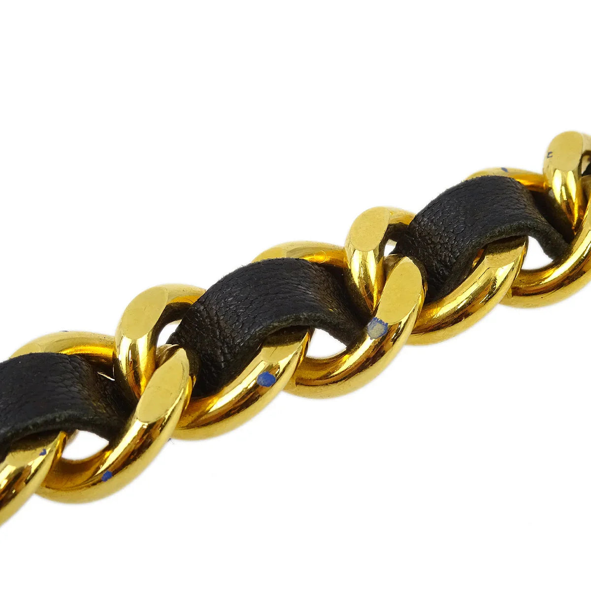 Chanel Gold Black Medallion Chain Belt