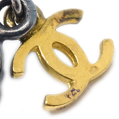 Chanel Silver Dangle Earrings Clip-On 96P