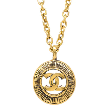 Chanel Gold Medallion Pendant Necklace 3242