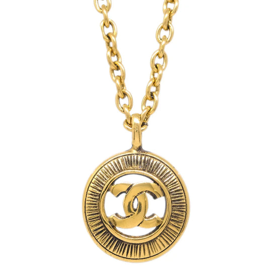 Chanel Gold Medallion Pendant Necklace 3242