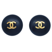 Chanel Black Button Earrings Clip-On 95A
