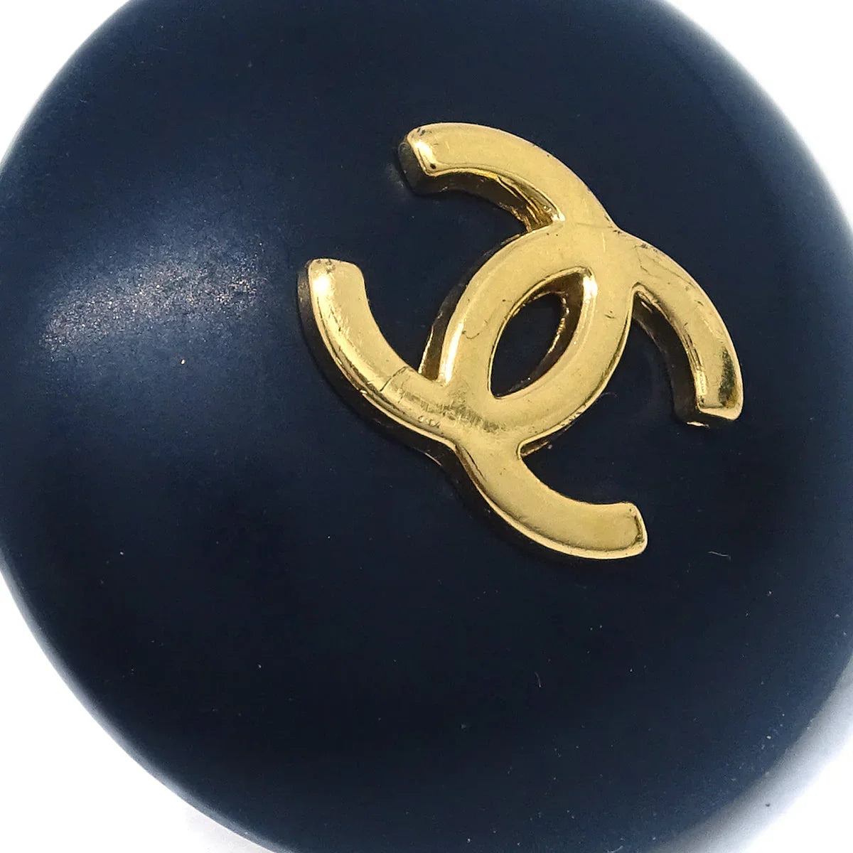Chanel Black Button Earrings Clip-On 95A