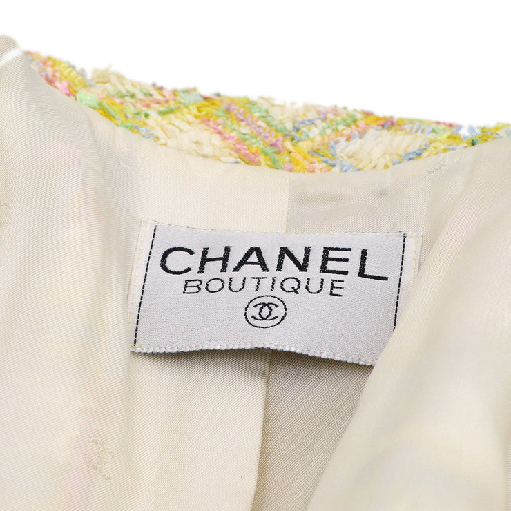 Chanel Single Breasted Tweed Jacket Yellow