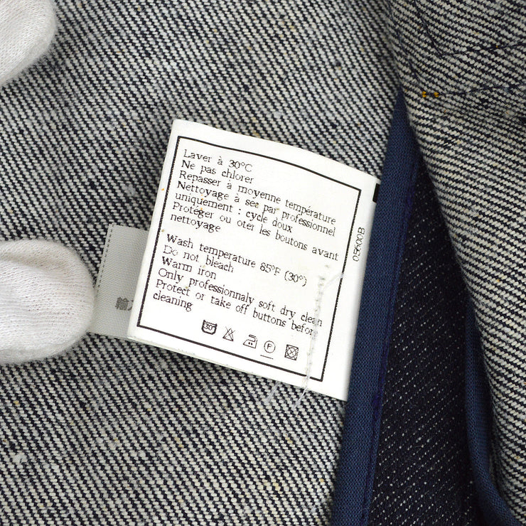 Chanel Sleeveless Vest Denim Jacket Indigo E97 #38