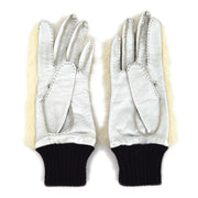Chanel Fur Gloves White #6 Small Good