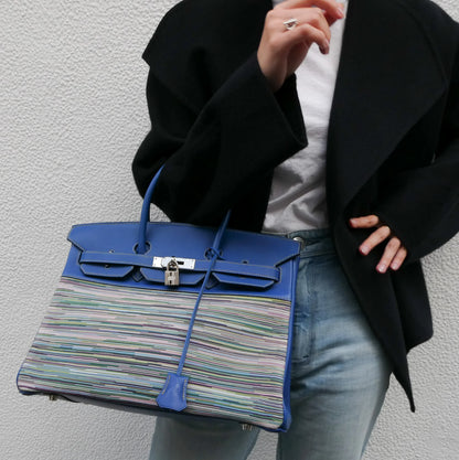 HERMES 2002 Birkin 35 Vibrato Blue France