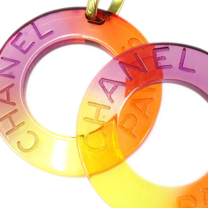 Chanel * 1995 Logo Hoop Earrings Gold Clip-On