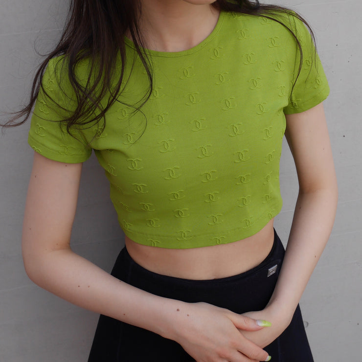 CHANEL 1997 Green Cropped Top #38