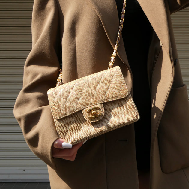 Chanel Mini Rectangular Flap Bag in Natural