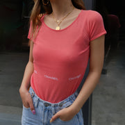 CHANEL 2004 Pink Short Sleeve Top #38