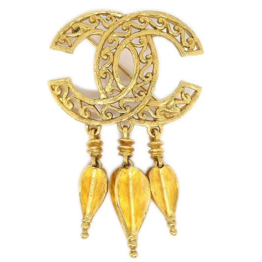 Chanel 1995 Fretwork Paisley CC Brooch
