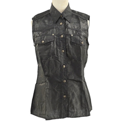 VERSACE metallic sleeveless shirt #S