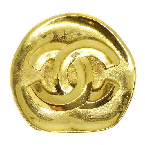 Chanel CC Logos Brooch Pin Corsage Gold 96P