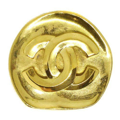 Chanel CC Logos Brooch Pin Corsage Gold 96P