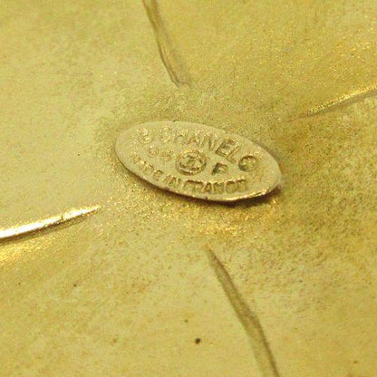 Chanel 1995 CC Logos Clover Motif Brooch Gold