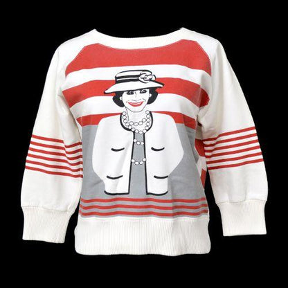 Chanel Fall 2001 Runway Mademoiselle print sweatshirt