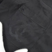 CHANEL V-neck CC Logos Button Long Sleeve Tops Shirt Black