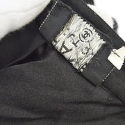 Chanel logo-button collarless silk shirt