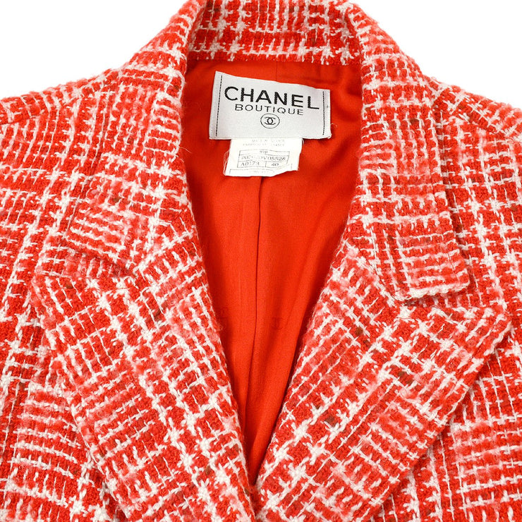 CHANEL 1997 Spring checked tweed blazer #40